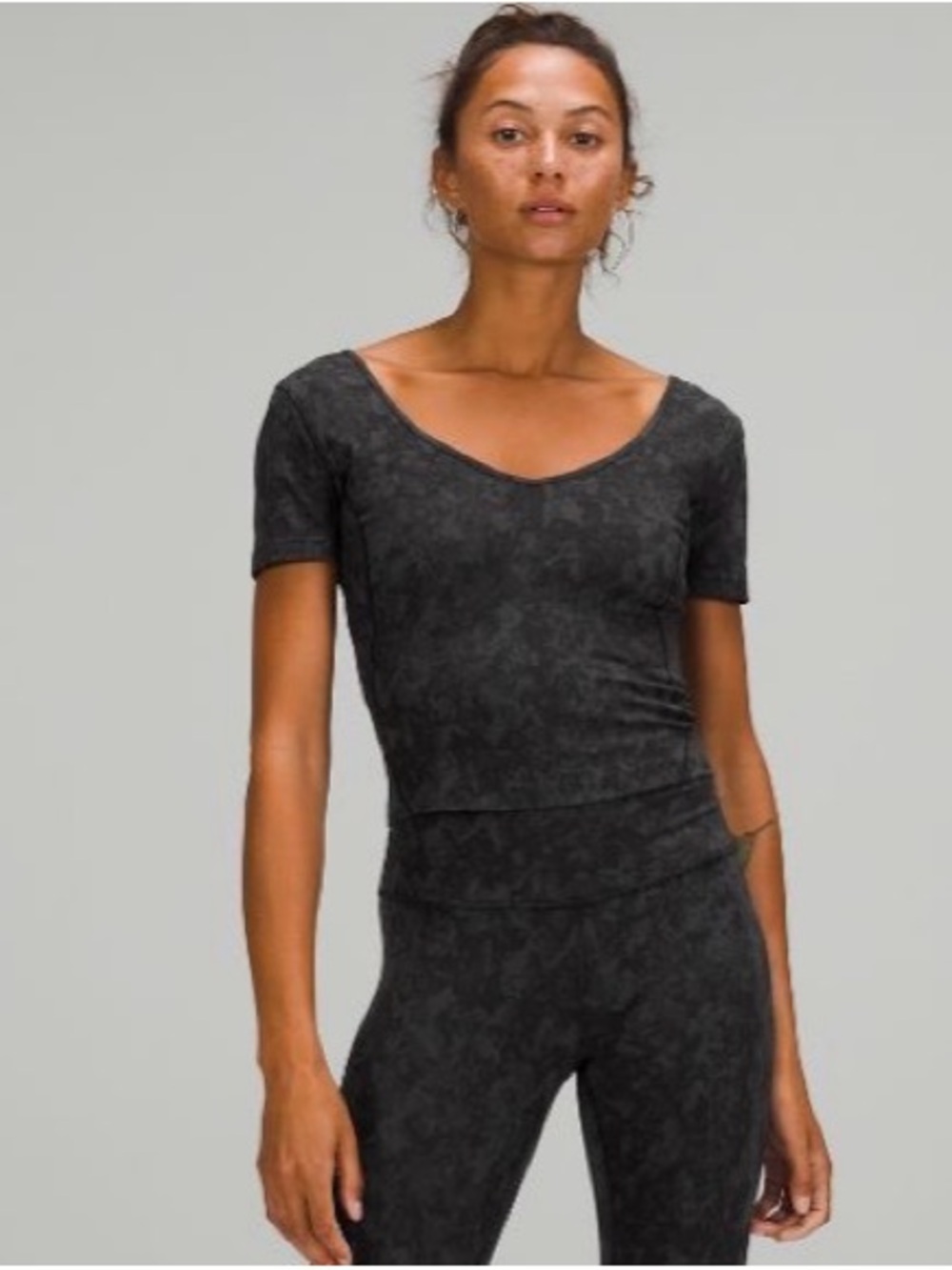 Lululemon Align T-Shirt in Hideaway Camo Deep Coal Multi